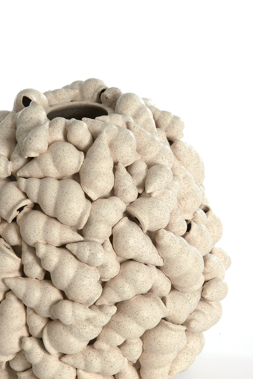 Light & Living vaas SHELL - Ø28x30cm - wit