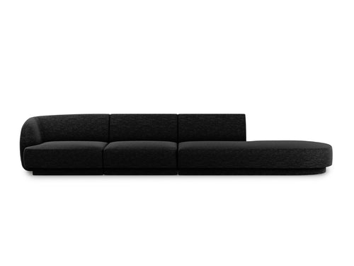 Micadoni Rechte bank Miley 4-zits, structurele stof antraciet - 90x323x70cm
