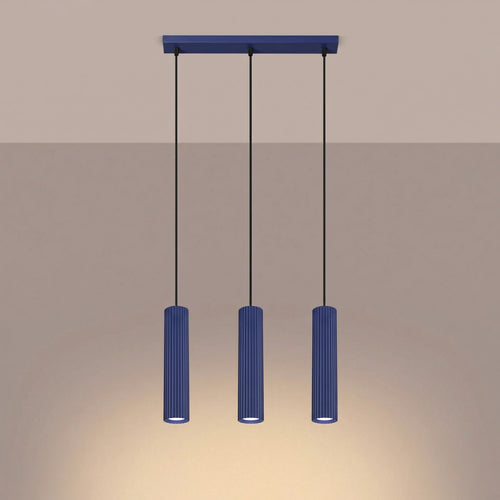 Sollux Lighting Hanglamp KARBON 3L ultramarijn - 45x6,5x98cm