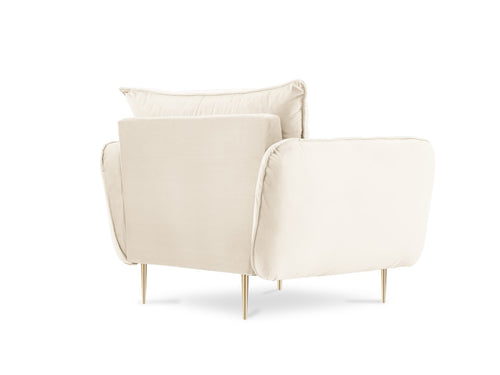 Cosmopolitan Design Fauteuil Vienna flueel, lichtbeige - 94x97x95cm