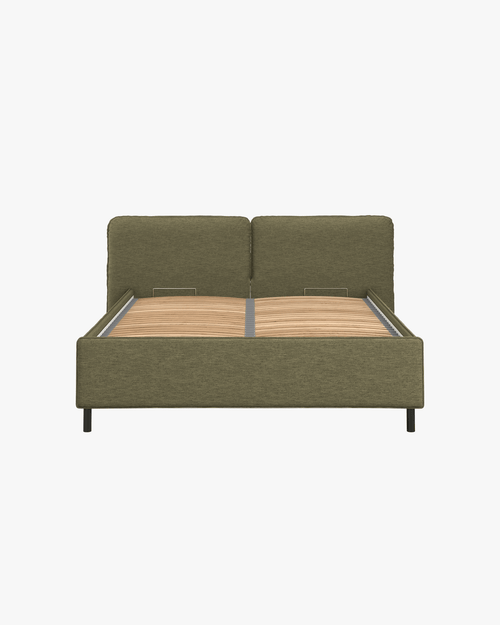 noo.ma Melu gestoffeerd tweepersoonsbed 180x200 cm, Earthy Green