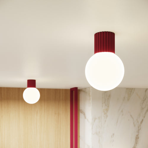 Sollux Lighting Plafondlamp HALO bordeaux IP44 - 12x12x21cm