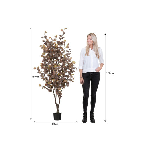 Mica Decorations Eucalyptus Kunstplant in Bloempot - H180 x  Ø80 cm - Brons