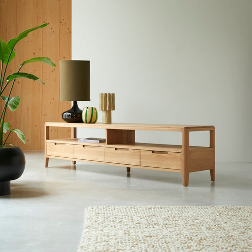 Tikamoon Tv-meubel van massief eikenhout 180 cm - Naturel