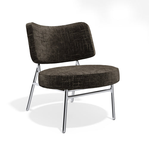 Sia Home - Fauteuil IGGY - Fluweel weefsel - Expresso bruin - 60cm - vtwonen shop