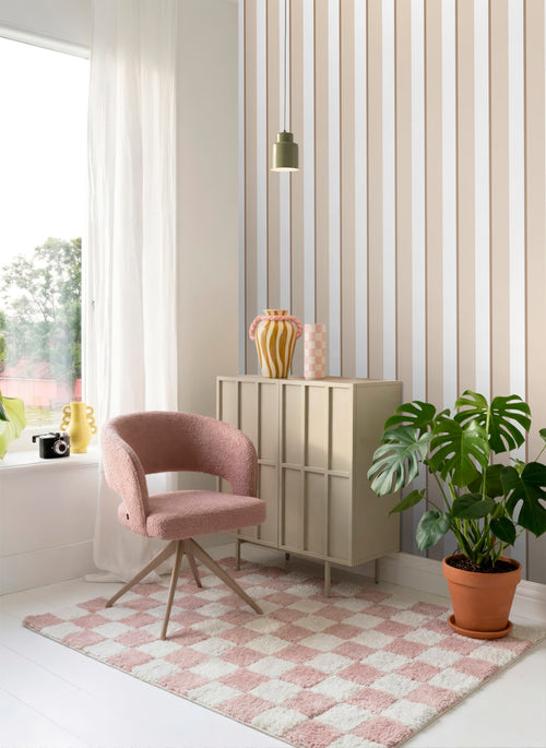 ESTAhome behang strepen beige en wit - 50 x 900 cm - 131906