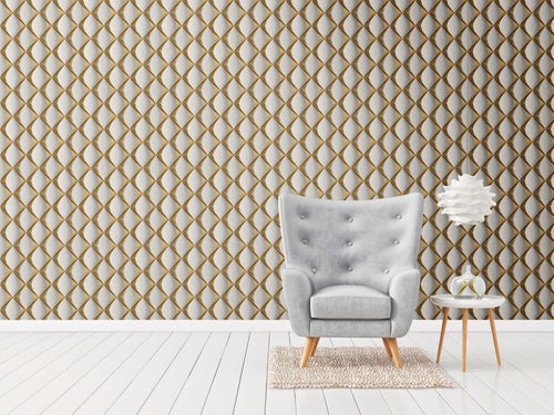Livingwalls behang 3D-motief goud, wit en grijs - 53 cm x 10.05 m - AS-386911 - vtwonen shop