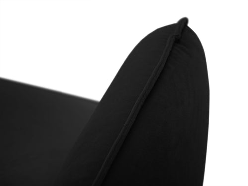 Cosmopolitan Design Bank Vienna 4-zits, flueel, zwart - 92x230x95cm