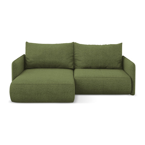 LaMiaSofa hoekbank links Palermo - chenille stof - flessengroen - 207x148x86
