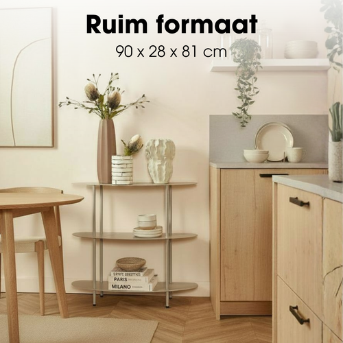 Mica Decorations Wandrek – Opbergrek en Metalen Wandrek voor Decoratie Woonkamer – Geschikt voor Planten en Accessoires – Stevig Rek van IJzer – 90 x