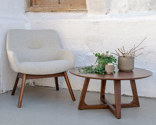 Rebellenclub Salontafel Caleb - ø75 - Walnoot - vtwonen shop