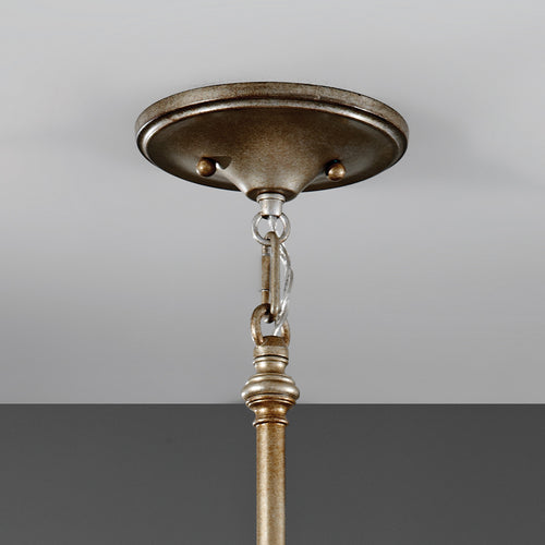 Elstead Lucia - 1-lichts plafondlamp cilindrisch gepolijst zilver, E27