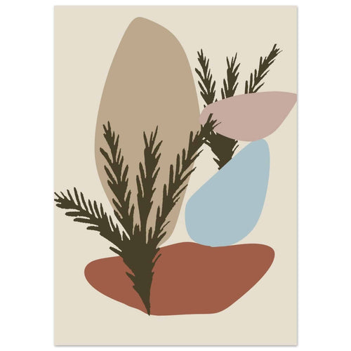 Artfulprints Poster Boho – Earthy mix   - 50x70 cm - beige