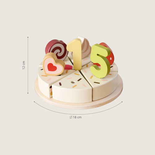 Petite Amélie Verjaardagstaart van hout - 23-delig - Cake - vtwonen shop