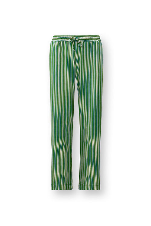 Pip Studio - Belin Pyjama Broek Dames - Kente Stripe - Groen - XXL