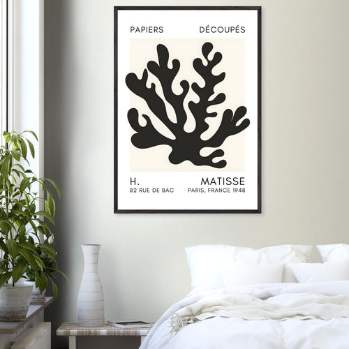 Artfulprints Poster Matisse – Saltflower shapes black   - 50x70 cm - Zwart