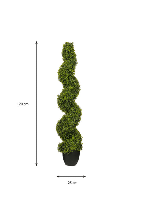 Mica Decorations Buxus Spiraal Kunstboom - H120 x Ø25 cm - Groen