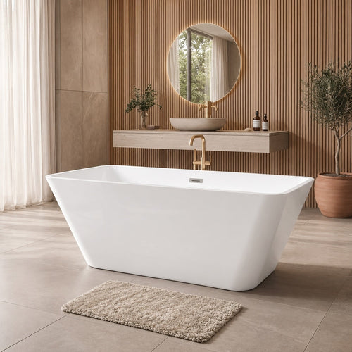 Badplaats Ligbad Lily 170 x 75 x 58 cm – Vrijstaand Bad – Hoogglans wit