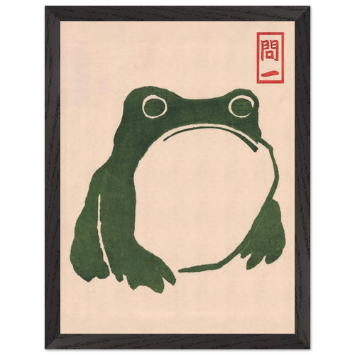 Artfulprints Poster met Lijst Matsumoto Hoji - Frog II   - 30x40 cm - Donkergroen