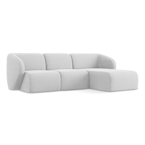 LaMiaSofa hoekbank rechts Cervo - bouclé - zilver - 248x166x103