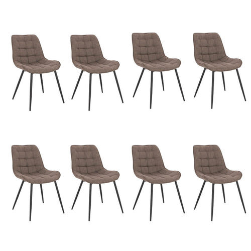 Home Deluxe gestoffeerde stoel IKALO grijs/bruin Aantal: 8 - vtwonen shop