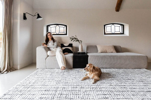 Interieur05 Vloerkleed Rectangle Creme wit/Zwart - 200 x 290 cm - vtwonen shop