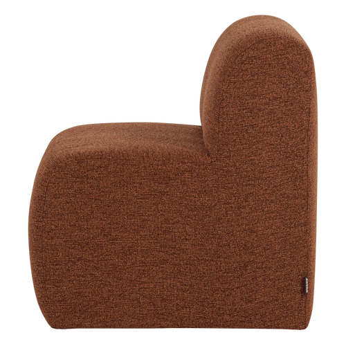 WOOOD eetbank 84 cm rugleuning Mojo Base - Bouclé - Roestbruin - 83x84x76