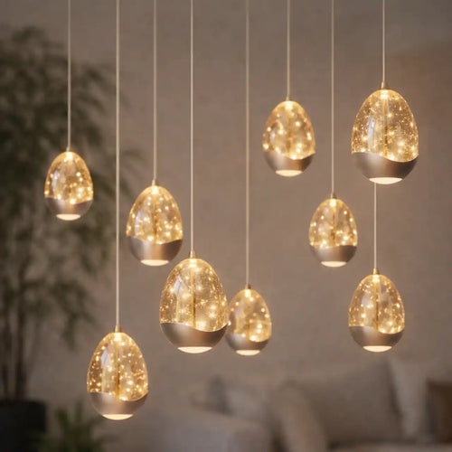 Highlight hanglamp Egg - 12 lichts - 140  x 155   cm - champagne