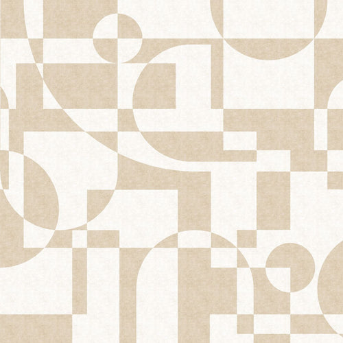 Sanders & Sanders fotobehang geometrische vormen beige en lichtgrijs - 318 x 280 cm - 640873