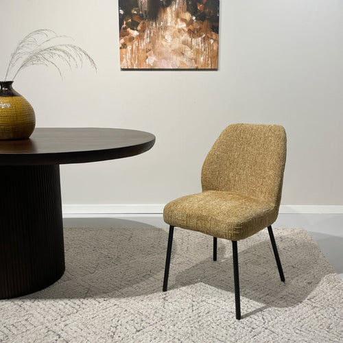 Livingfurn eetkamerstoel Tess - geel - set van 2 - 63x48x83