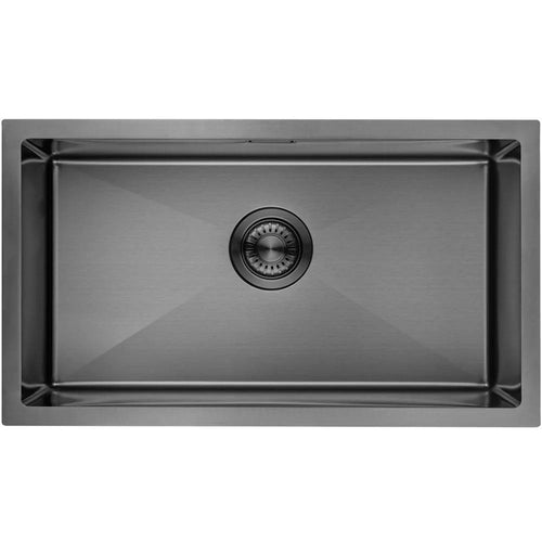 LOMAZOO spoelbak Sierra - met accessoires - RVS - gun metal - 70 x 40 cm