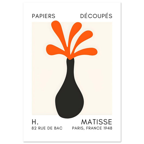 Artfulprints Poster met Lijst Matisse - Ocean flower orange   - 70x100 cm - Oranje