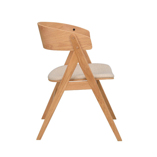 Rowico Home Waterton Houten Eetkamerstoel Naturel - Beige Zitting - vtwonen shop