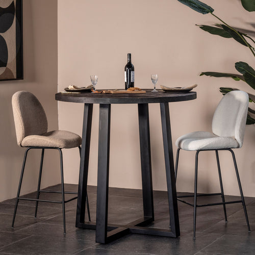 Giga Meubel Bartafel Lowie - Zwart Mangohout - 110x110x110cm
