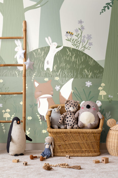 Sanders & Sanders fotobehang bosdieren groen - 400 x 279 cm - 950040