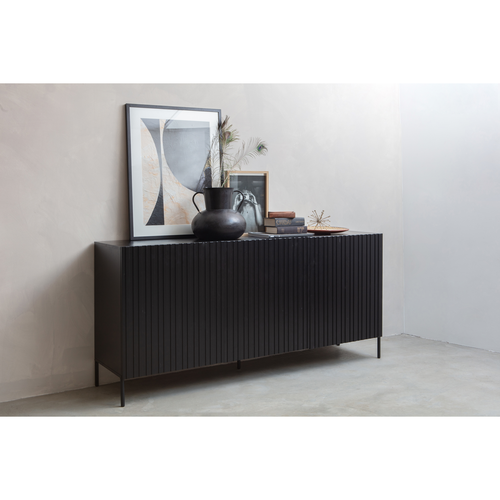 WOOOD dressoir Grand Gravure - Grenen - Zwart - 85x180x46 - vtwonen shop