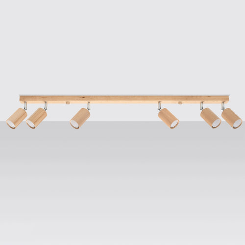 Sollux Lighting Plafondlamp BERG 6 naturel hout - 120x5x20cm