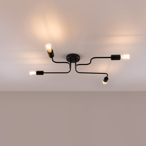 Sollux Lighting Kroonluchter VECTOR 4 zwart - 78x58x15,5cm