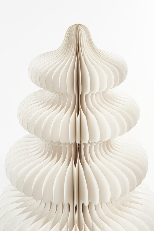 Mica Decorations Papieren Kerstboom - Opvouwbare Kunstkerstboom - H152 x Ø104 cm - Kerst Decoratie - Wit - vtwonen shop