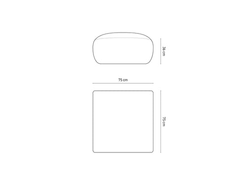 Cosmopolitan Design Poef Nolio flueel leer - 75x75x36cm