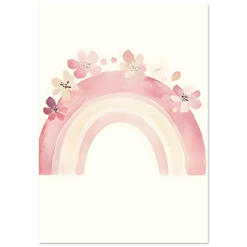 Artfulprints  Bloemen regenboog   poster A4 21x29.7 cm - vtwonen shop