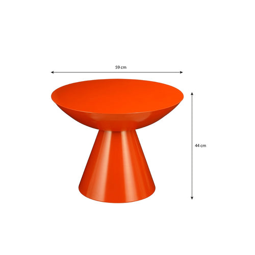 Mica Decorations Celise Bijzettafel - H44 x Ø59 cm - Metaal - Oranje