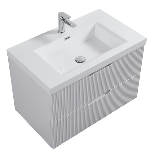 Badplaats Badkamermeubel Set Thermis 80 cm – Mat Wit – Badmeubel met Wastafel