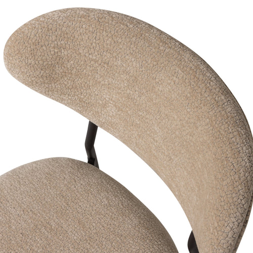 WOOOD eetkamerstoelen Kjeld - Chenille - Naturel - Set van 2
