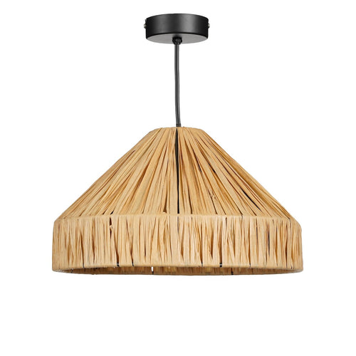 Mica Decorations Elisa Hanglamp - H18 x Ø30 cm - Raffia - Lichtbruin