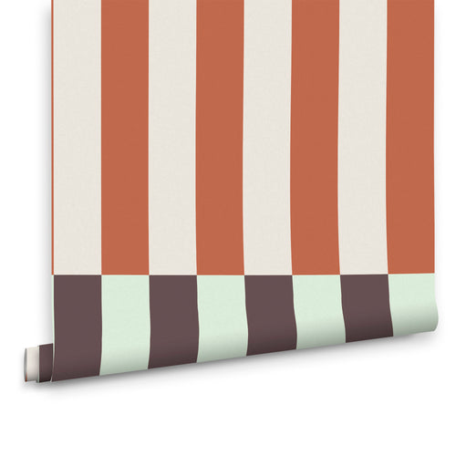MADE Vliesbehang - Terri Mint & Orange