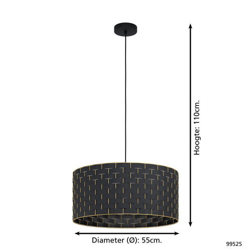 EGLO hanglamp Marasales - e27 - ø 55 cm - zwart/koper - vtwonen shop