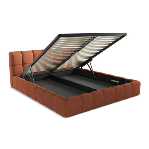LaMiaSofa Bed met opbergruimte Roma - Chenille - Terracotta - 200x228x82