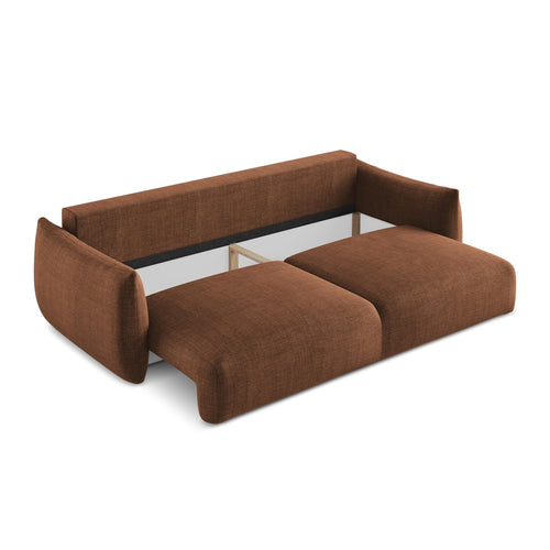 LaMiaSofa 3-zits slaapbank Savona - textuurstof - terracotta - 230x105x90