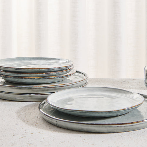 Salt & Pepper - Plat bord 28cm groen Artisan - Set van 4